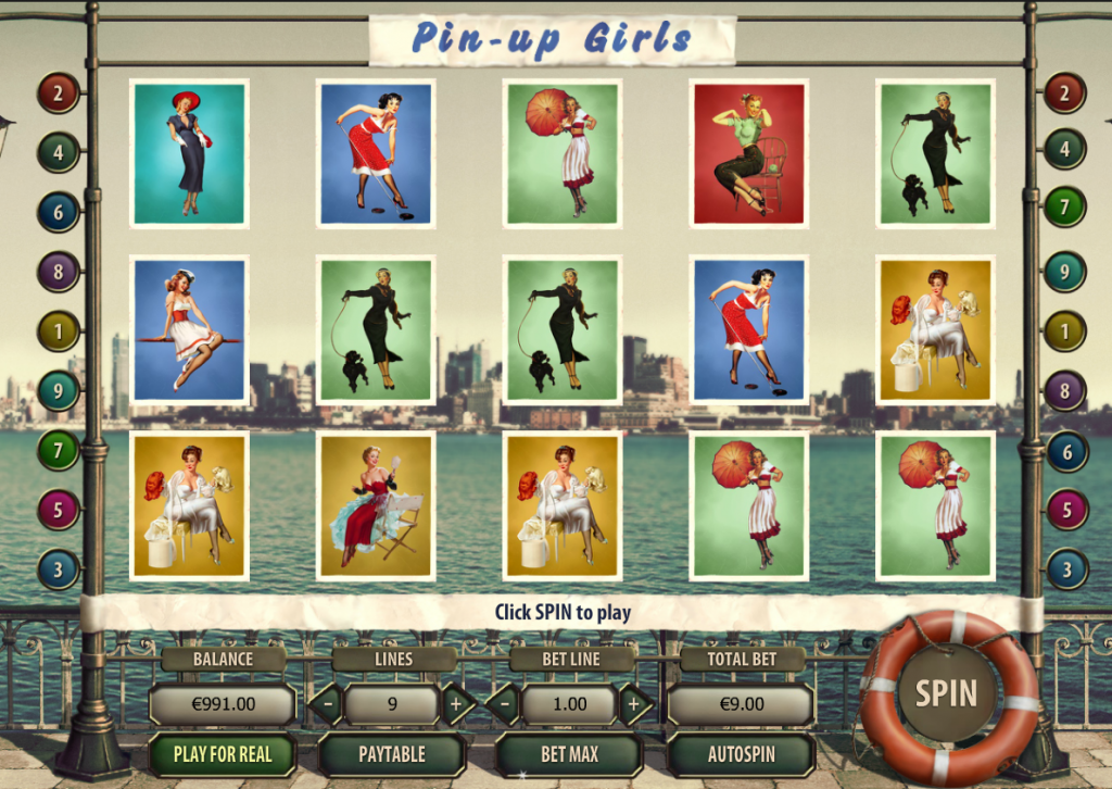 Pinup girls slot machine